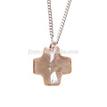 Bling Bling Simple Designs Moda Minimal Cruz De Cristal Colar